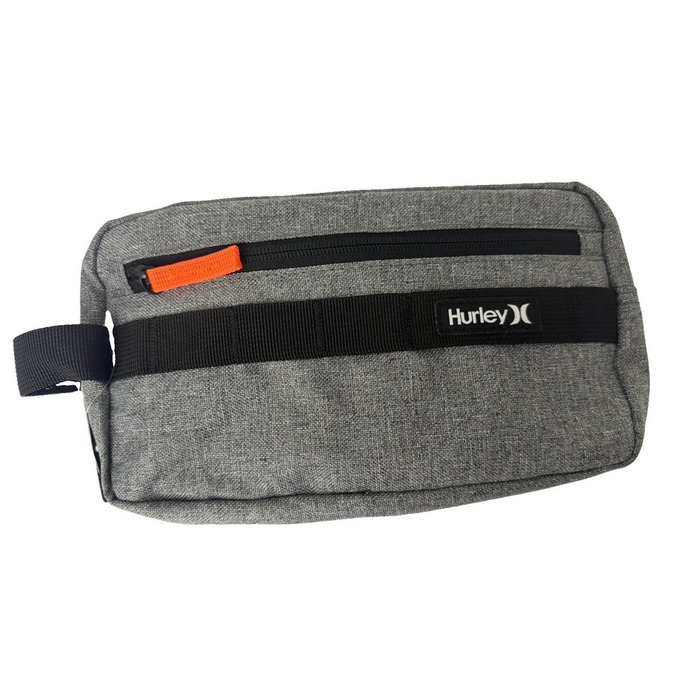 Hurley Men's Travel Dopp Kit Toiletry Bag in Dark Grey Heather New